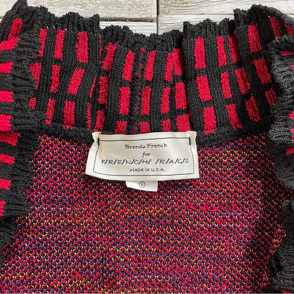 BRENDA FRENCH for FRENCH RACS Ruffle Knit Open Front Cardigan Sweater - Picture 6 of 7